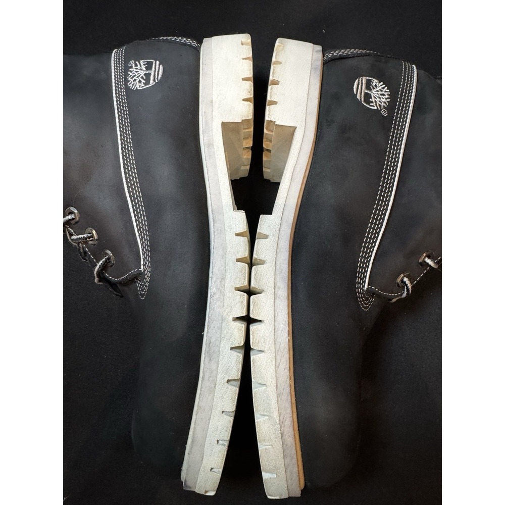 Timberland 6 Inch Premium Waterproof Boots Black White Mens 9.5 USA 28025 - Picture 10 of 16